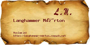 Langhammer Márton névjegykártya