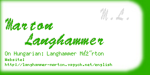 marton langhammer business card